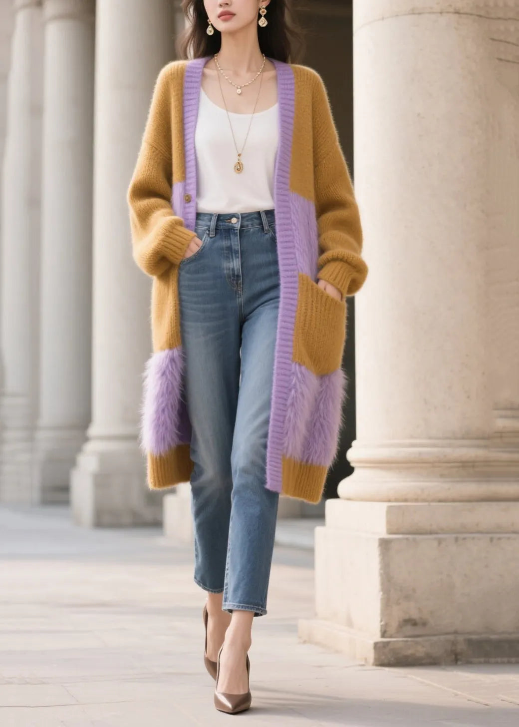 Well Tailored Cardigan with a Graceful Silhouette