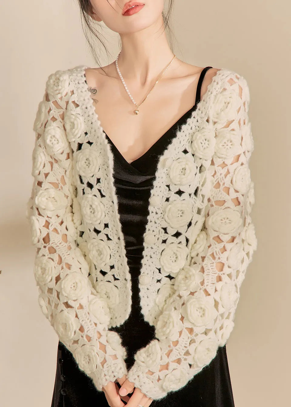 A Vintage Style Cardigan with Delicate Timeless Details